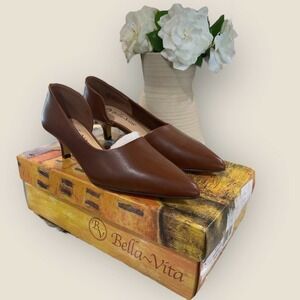 Bella Vita Quilla Pumps Camel Burnished Leather 6.5